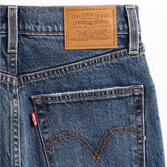 Levi's Ribcage Straight Blue Jeans - Picture 7 of 12